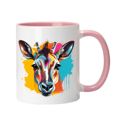 Mug - 11oz - Gazelle in vibrant watercolours 1