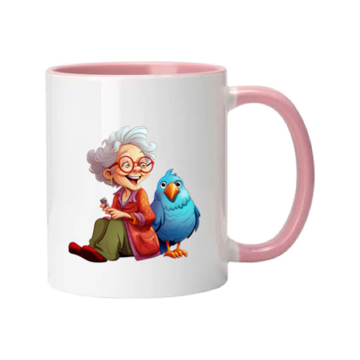 Mug - 11oz - OAP - Lady with a bird 2