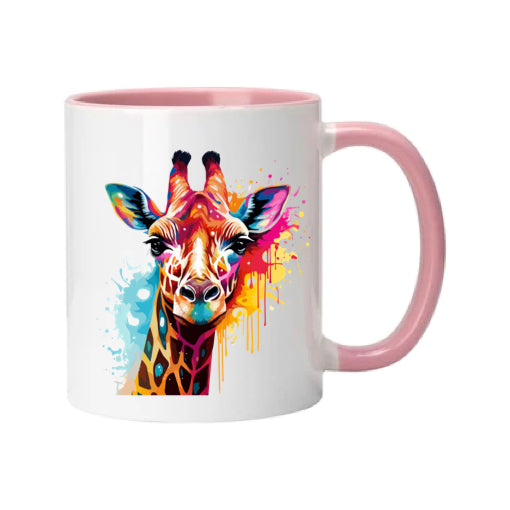 Mug - 11oz - Giraffe in vibrant watercolours 1