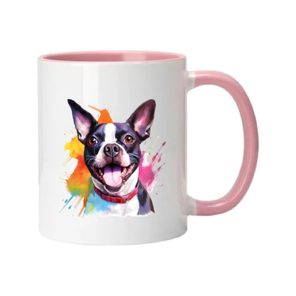 Mug - 11oz - Boston Terrier in vibrant watercolours 4