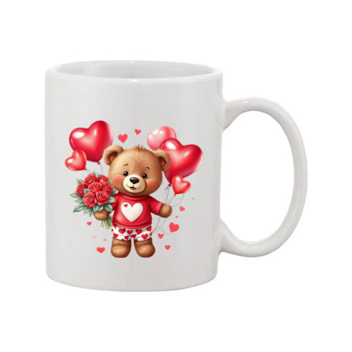 Mug - 11oz - Bear with balloons & flowers 1