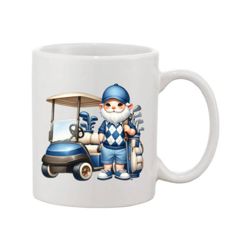 Mug - 11oz - Blue Golfer Gnome & Trolley 1