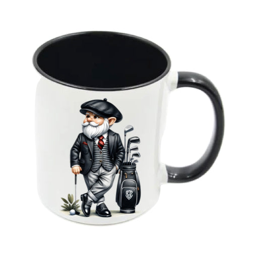Mug - 11oz - Black Golfer Gnome 1
