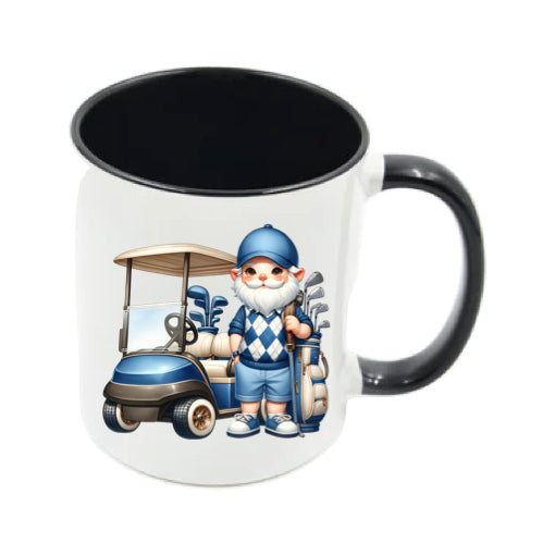 Mug - 11oz - Blue Golfer Gnome & Trolley 1