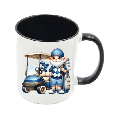 Mug - 11oz - Blue Golfer Gnome & Trolley 1