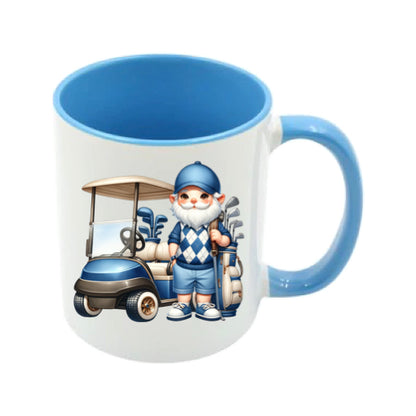 Mug - 11oz - Blue Golfer Gnome & Trolley 1