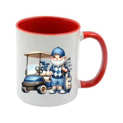 Mug - 11oz - Blue Golfer Gnome & Trolley 1