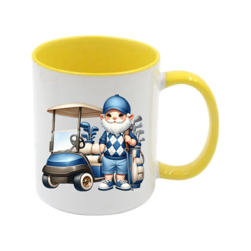 Mug - 11oz - Blue Golfer Gnome & Trolley 1