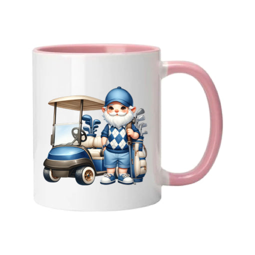Mug - 11oz - Blue Golfer Gnome & Trolley 1