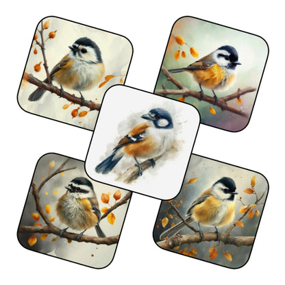 Coasters of Birds - Black & Brown