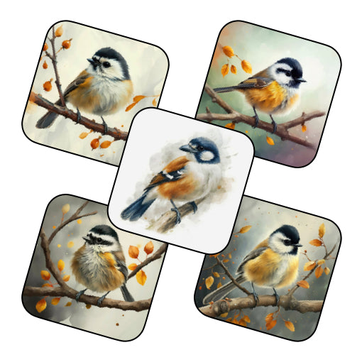 Coasters of Birds - Black & Brown