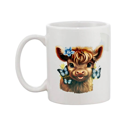 Mug - 11oz - Calf with blue butterflies