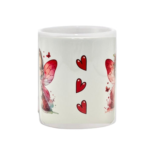 Mug - 11oz - Pink fairy holding a teddy