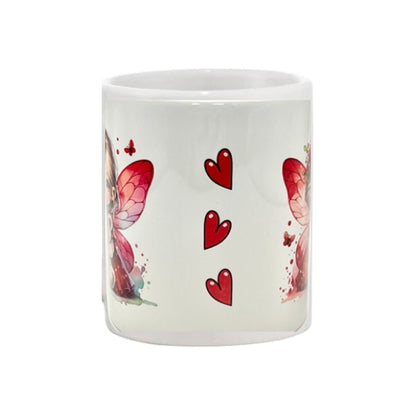 Mug - 11oz - Pink fairy holding a teddy