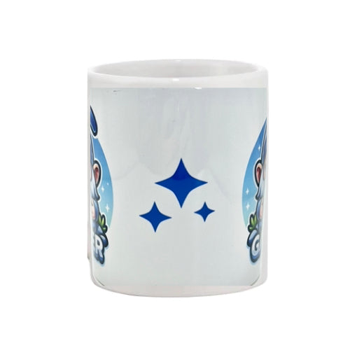 Mug - 11oz - "Gamer" blue gnome with game controller