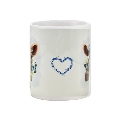 Mug - 11oz - Calf with blue butterflies