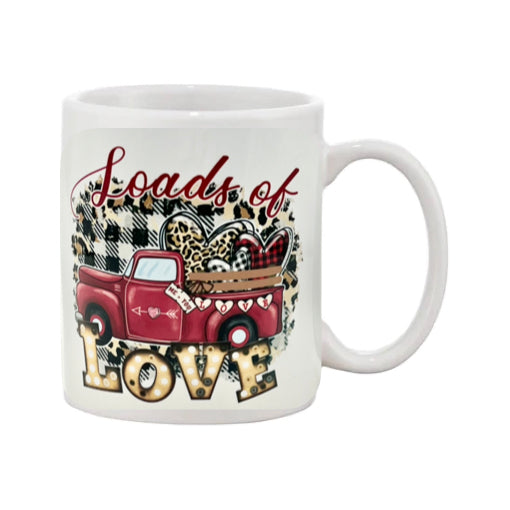 Mug - 11oz - “Loads of love, hugs & kisses” with a truck