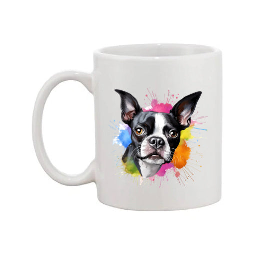 Mug - 11oz - Boston Terrier in vibrant watercolours 3