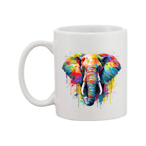 Mug - 11oz - Elephant in vibrant watercolours 1