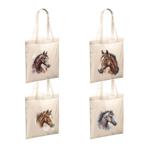 Polyester Tote Bags 10ltr with Watercolour Horses