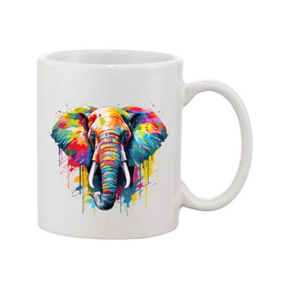 Mug - 11oz - Elephant in vibrant watercolours 1