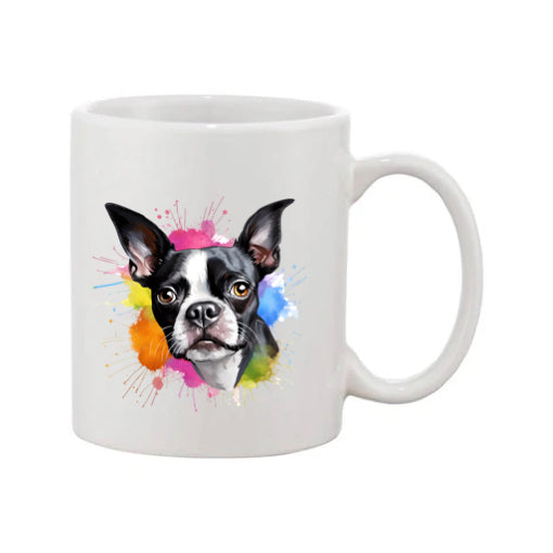 Mug - 11oz - Boston Terrier in vibrant watercolours 3