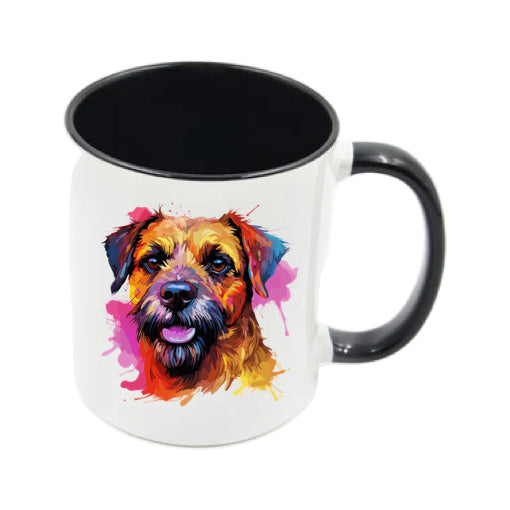 Mug - 11oz - Border Terrier in vibrant watercolours 5
