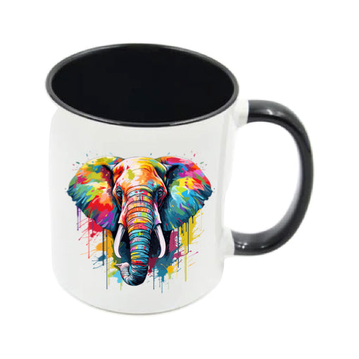 Mug - 11oz - Elephant in vibrant watercolours 1