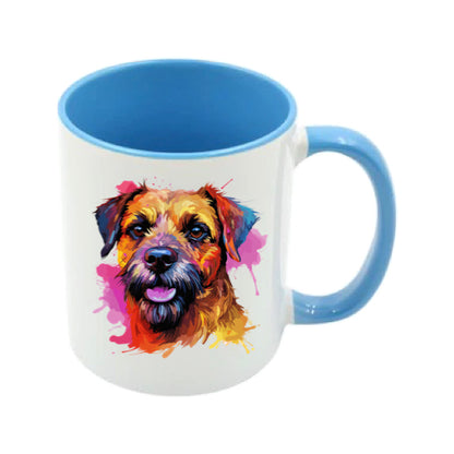 Mug - 11oz - Border Terrier in vibrant watercolours 5
