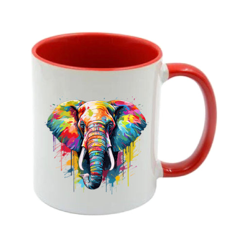 Mug - 11oz - Elephant in vibrant watercolours 1