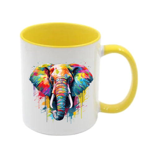 Mug - 11oz - Elephant in vibrant watercolours 1