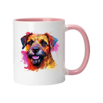 Mug - 11oz - Border Terrier in vibrant watercolours 5