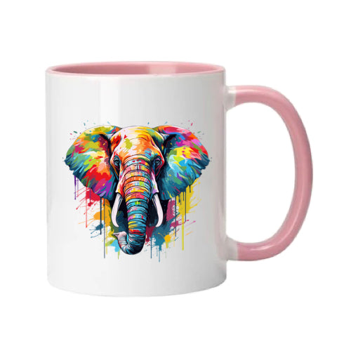 Mug - 11oz - Elephant in vibrant watercolours 1