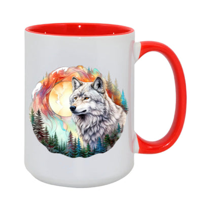 Mug - 15oz - White Wolf Scene 3