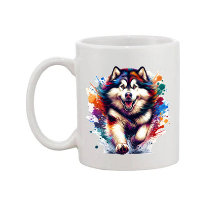 Mug - 11oz - Paint Splashed Alaskan Malamute