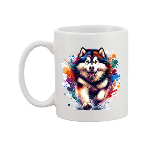 Mug - 11oz - Paint Splashed Alaskan Malamute