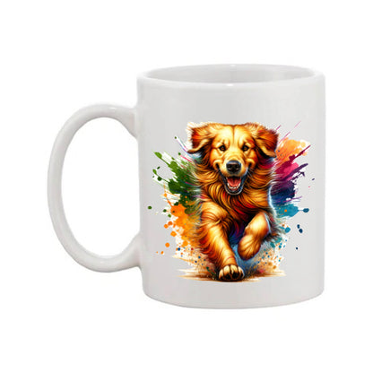 Mug - 11oz - Paint Splashed Golden Retriever