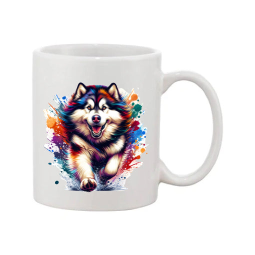 Mug - 11oz - Paint Splashed Alaskan Malamute