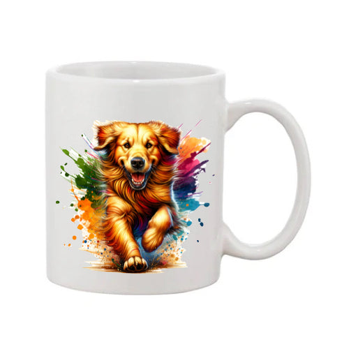 Mug - 11oz - Paint Splashed Golden Retriever