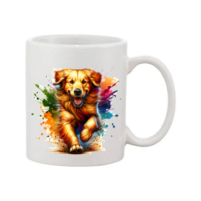 Mug - 11oz - Paint Splashed Golden Retriever