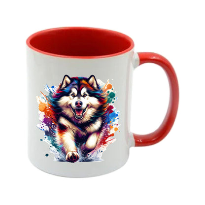 Mug - 11oz - Paint Splashed Alaskan Malamute