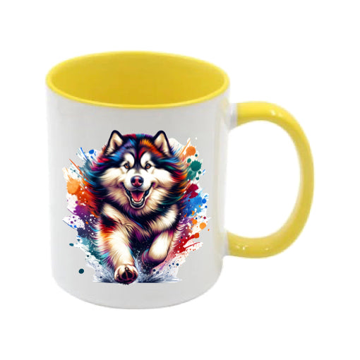 Mug - 11oz - Paint Splashed Alaskan Malamute