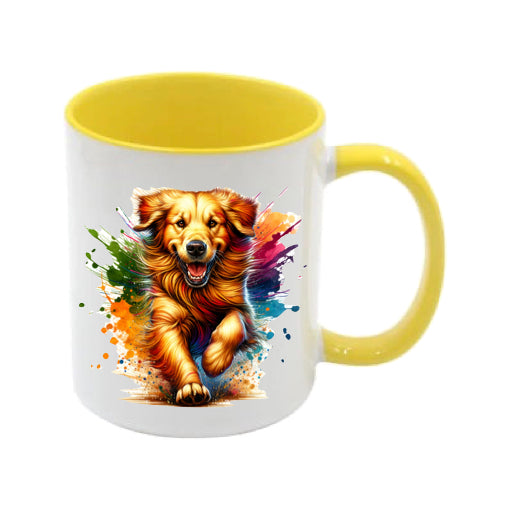 Mug - 11oz - Paint Splashed Golden Retriever