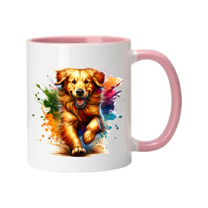 Mug - 11oz - Paint Splashed Golden Retriever