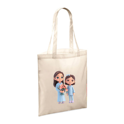 Polyester Tote Bags 10ltr - Woman & Child with Flowers