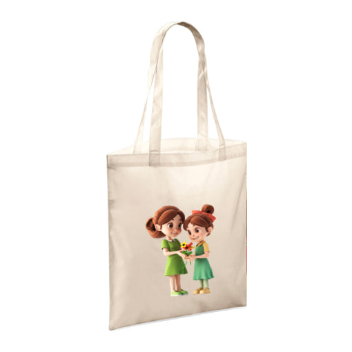 Polyester Tote Bags 10ltr - Woman & Child with Flowers