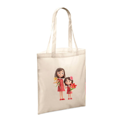 Polyester Tote Bags 10ltr - Woman & Child with Flowers