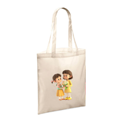 Polyester Tote Bags 10ltr - Woman & Child with Flowers