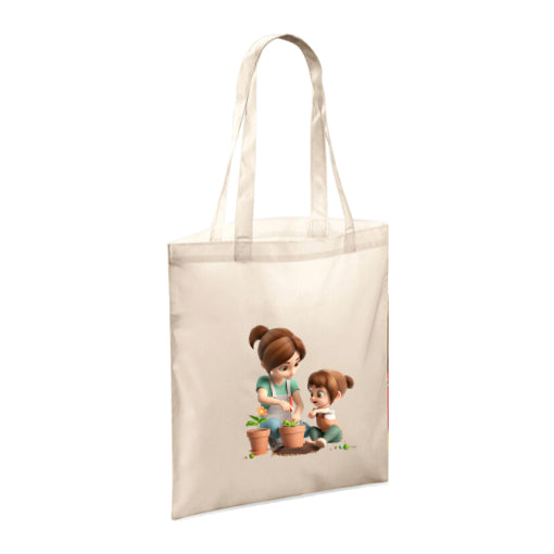 Polyester Tote Bags 10ltr - Woman & Child with Flowers