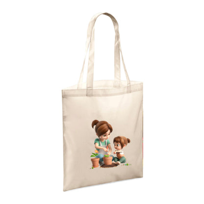 Polyester Tote Bags 10ltr - Woman & Child with Flowers